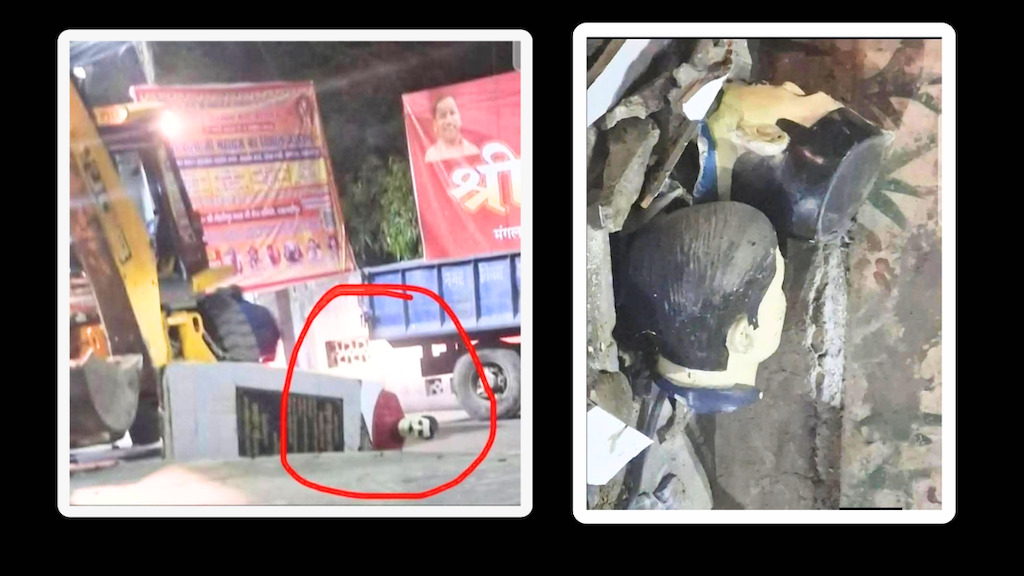 Cong workers 'purify' reinstalled statues of Kakori martyrs in Shahjahanpur